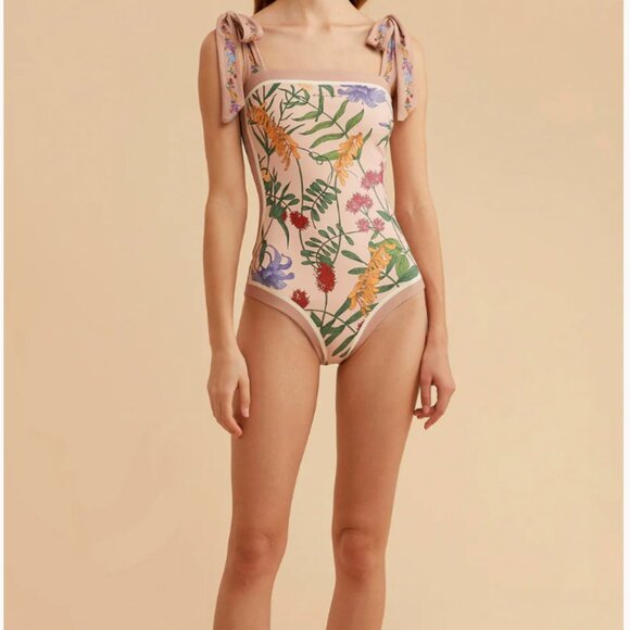 Visual Mood Reversible Tie-shoulder One Piece Swimsuit - Picture 3 of 9